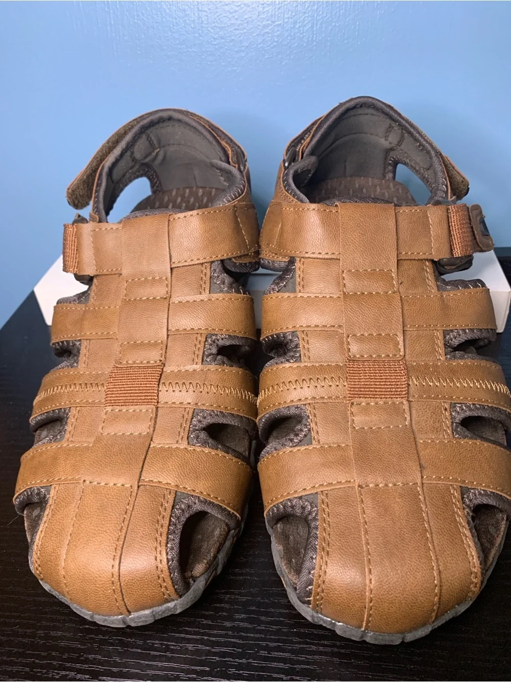 Nunn Bush Men’s Tan Brown Leather Fisherman Sandals